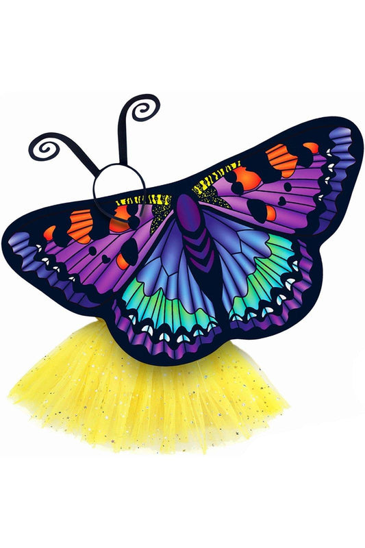 Butterfly Wings Girls Dance Outfit Kids Costume Wing Cape